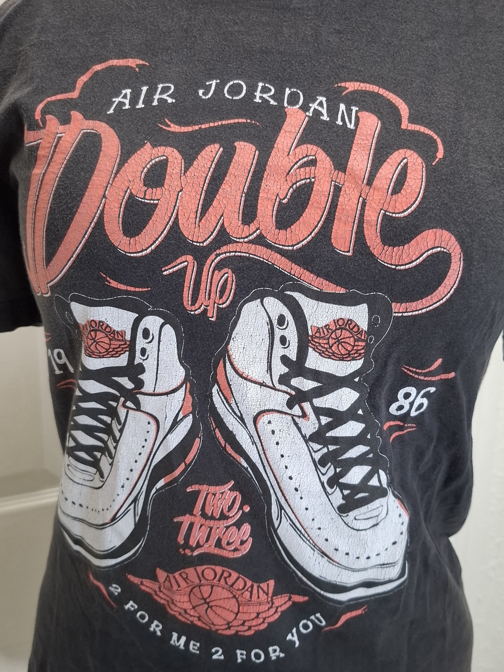 Jordan Women's Black Tee with White & Pink Sneaker Graphic - Picture 3 of 7